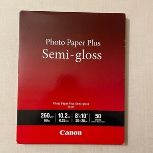 Canon Photo Paper Plus Semi-gloss 8x10 50 Sheet SG-201 1686B062 Inkjet Paper NEW
